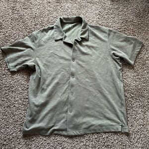 Men's Casual Button Down Green Shirt